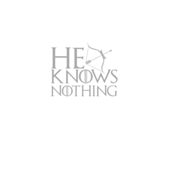 Cuplu He knows nothing model negru pe tricou