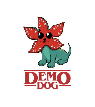 cute demodog model alb pe tricou