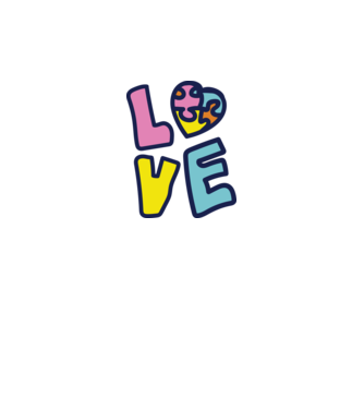 Ziua Mondială a Autismului LOVE model alb pe tricou