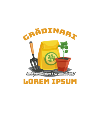 Grădinari model alb pe tricou
