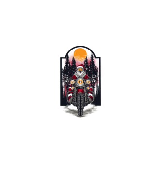 Motor santa model gri pe tricou