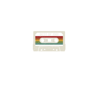 retro tape 1981 vintage model negru pe tricou