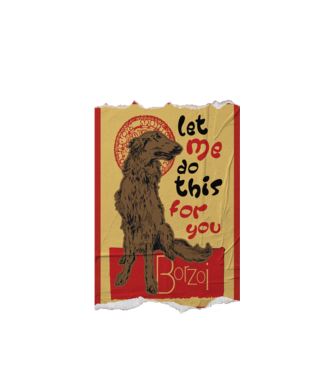 BORZOI retro poster chat noir poster texture model alb pe tricou