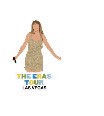 Taylor Swift The Eras Tour Las Vegas model negru pe tricou