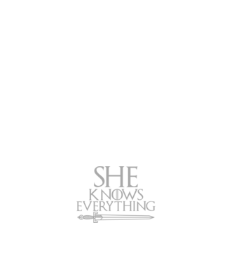Cuplu She knows everything model negru pe tricou