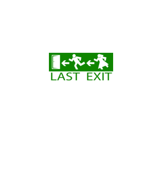 Last Exit model alb pe tricou