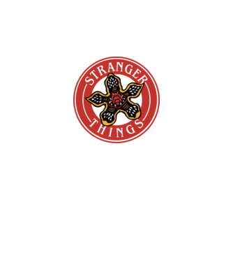stranger things logo bucks model bordo pe tricou