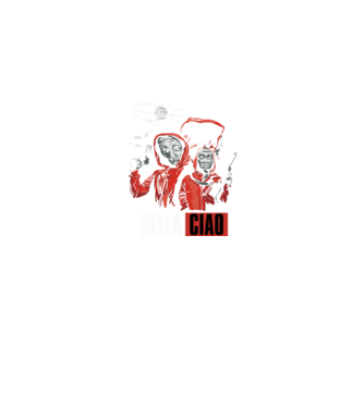 bella ciao money heist model albastru jeanși pe tricou