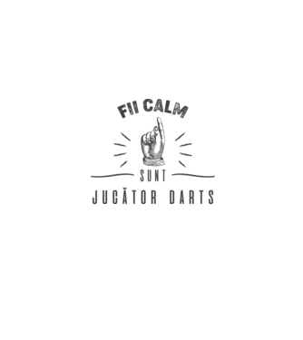 fii calm, sunt jucător darts model gri pe tricou
