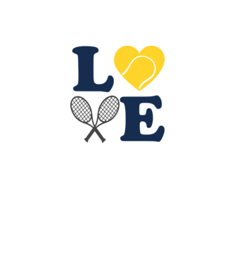 LOVE Tennis model alb pe tricou
