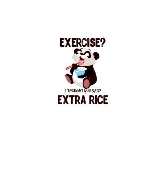 Exercise panda model alb pe tricou