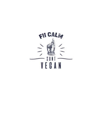 fii calm, sunt VEGAN model alb pe tricou