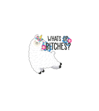 Whatsup bitches model alb pe tricou
