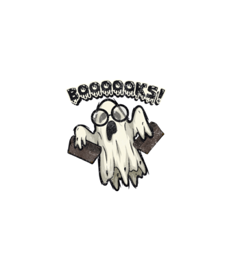 Spooky booookworm model negru pe tricou