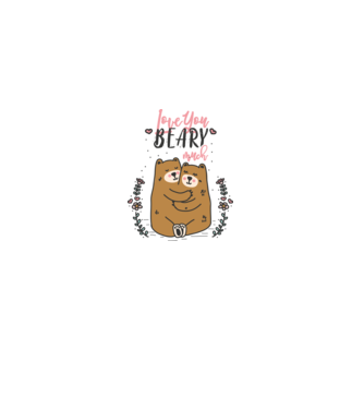 LoveU BEARY much model alb pe tricou