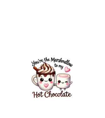 Marshmallow to my Hot Chocolate model alb pe tricou