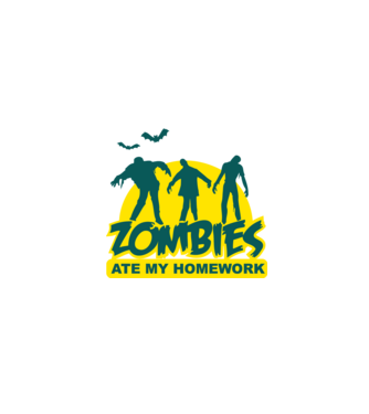 Zombies ate my homework model negru pe tricou