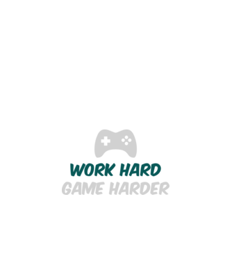 Work hard, game harder model negru pe tricou