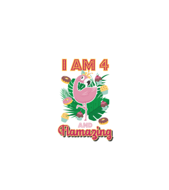 FLAMAZING Birthday 4 Years old model alb pe tricou