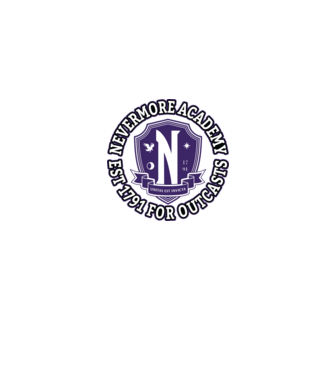  Nevermore academy model albastru jeanși pe tricou