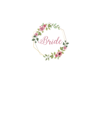 BRIDE pink floral model alb pe tricou