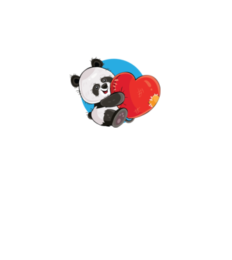 Dragoste panda model alb pe tricou