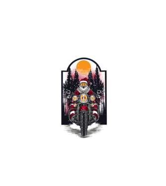Motor santa model gri pe tricou
