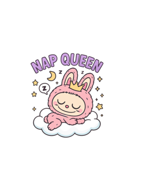 Nap Queen model alb pe tricou