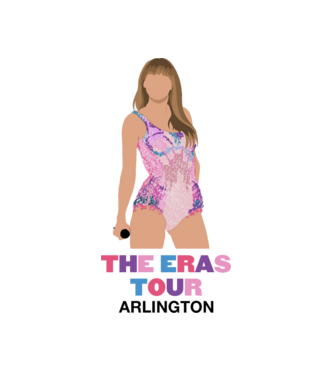 Taylor Swift The Eras Tour Arlington 4 model alb pe tricou