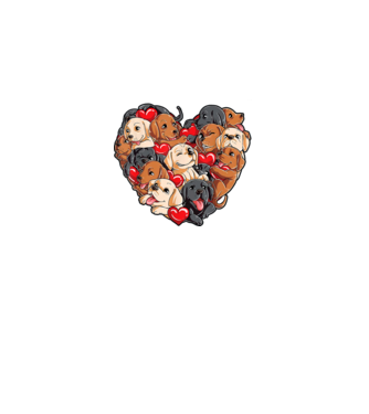 Puppy Heart model negru pe tricou