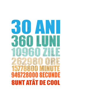 De 30 ani - luni - zile - ore - minute - secunde - sunt atât de cool model negru pe tricou