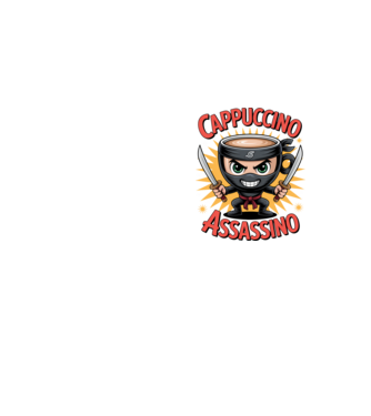 Cappuccino Assasino model galben neon pe tricou