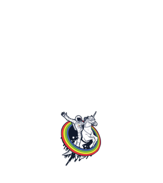 Unicorn Spaceman model alb pe tricou