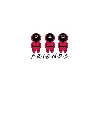 squid game friends model alb pe tricou