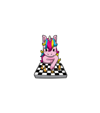 Chessicorn model negru pe tricou