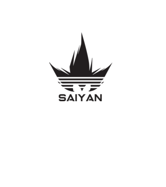 saiyan logo model alb pe tricou