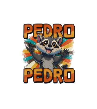 Retro Pedro model alb pe tricou