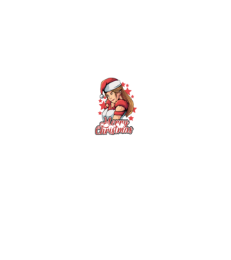 Merry christmas santa girl model negru pe tricou