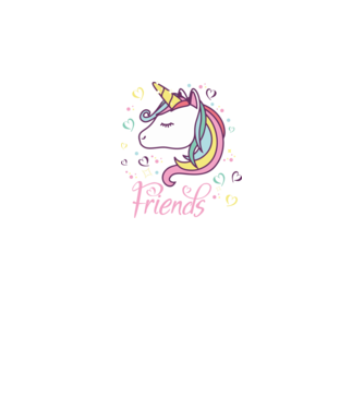 Unicorn Friend model negru pe tricou