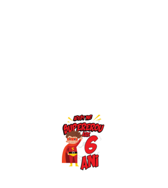 Acest mic supererou are 6 ani model albastru închis pe tricou