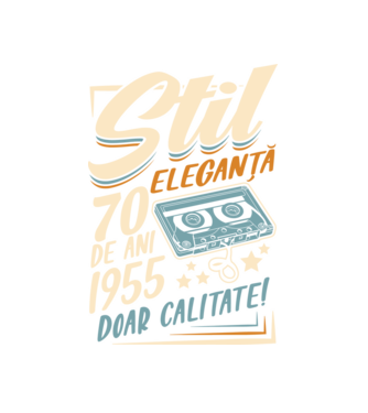 Stil eleganta 1955 model alb pe tricou