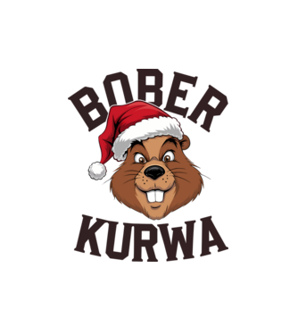 Bober kurwa xmas model alb pe tricou