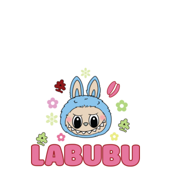 Labubu model negru pe tricou
