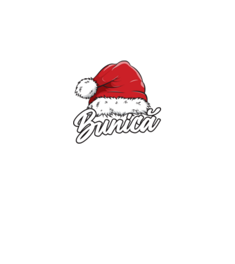 bunică Santa Hat model negru pe tricou