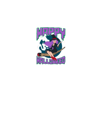Happy Halloweed model negru pe tricou