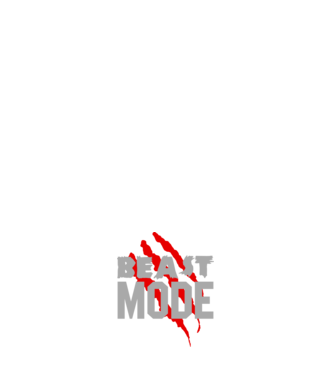 Beast mode model albastru închis pe tricou