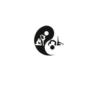 Yoga yin-yang model negru pe tricou