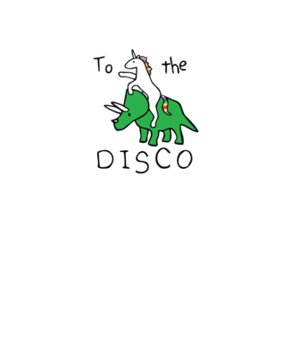 To the disco! model alb pe tricou