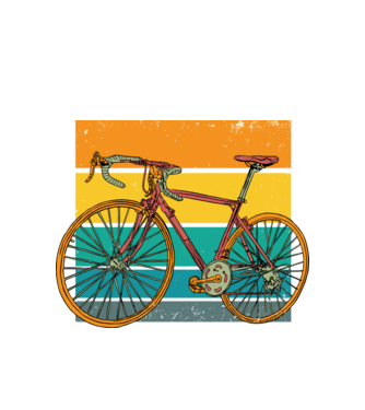 Retro bike model alb pe tricou