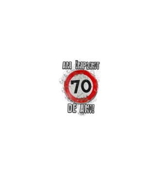 Am împlinit 70 de ani! model alb pe tricou